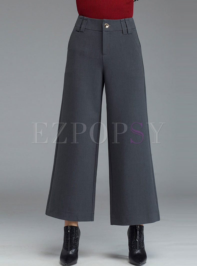 Casual Loose Ankle-length Wide Leg Pants