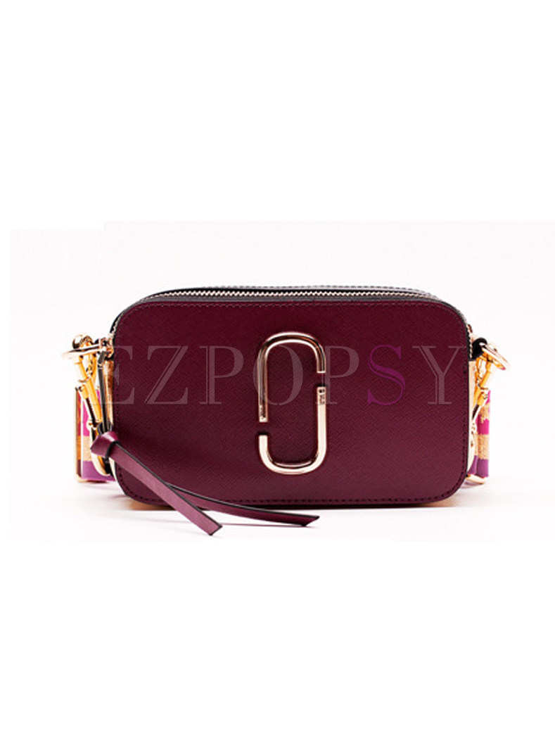 Hit Color Sequins Zipper Pocket Crossbody Bag