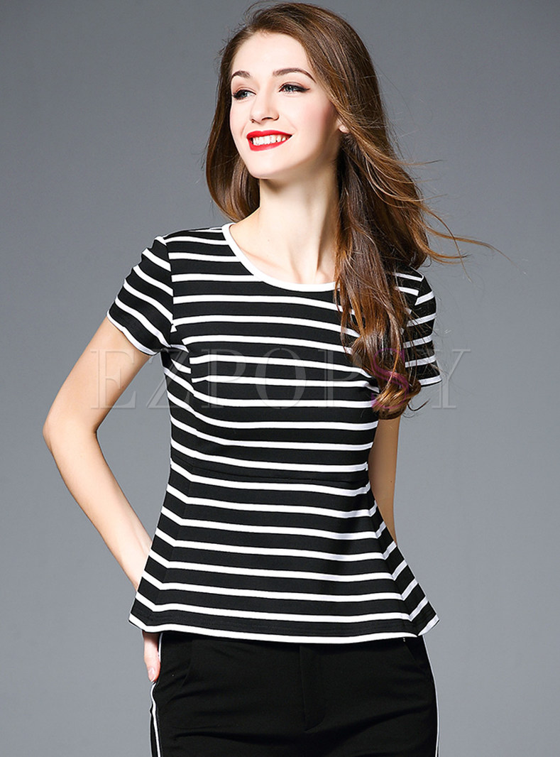 Slim Monochrome Striped T-shirt