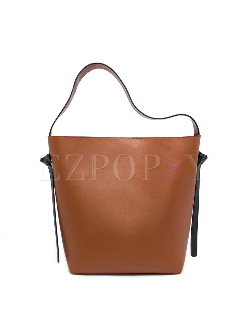 Hit Color Stitching Bucket Magnetic Tote Bag