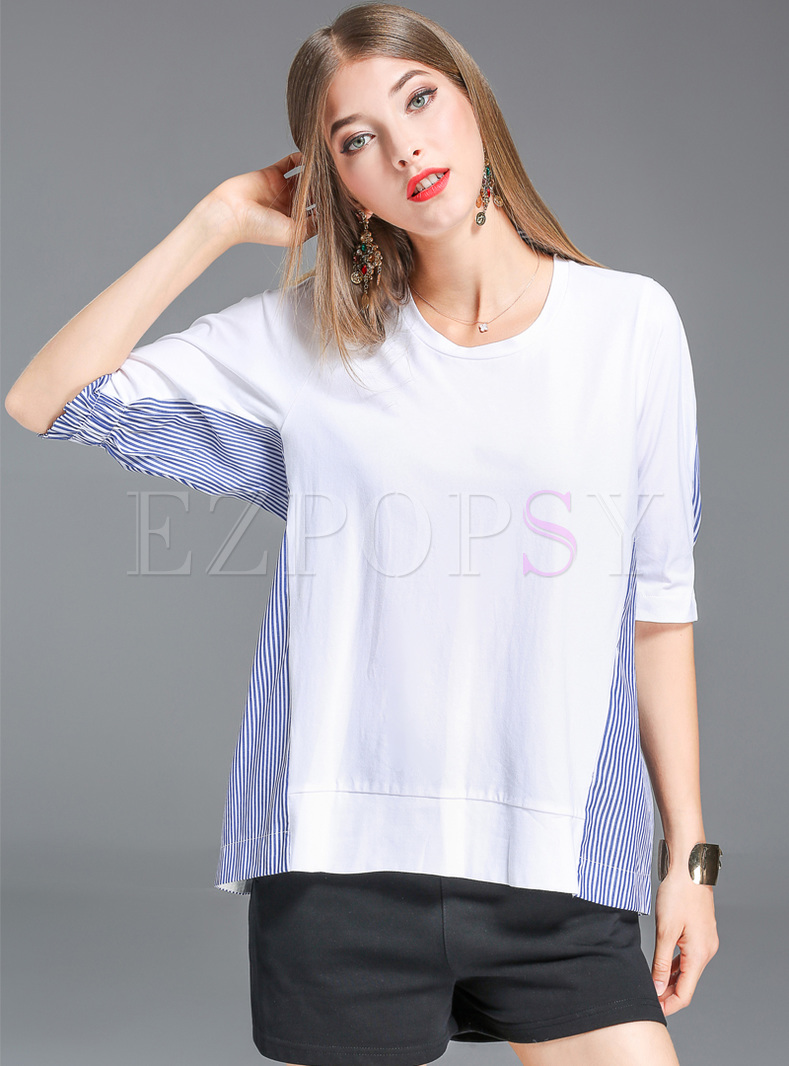 Casual Color-blocked T-shirt