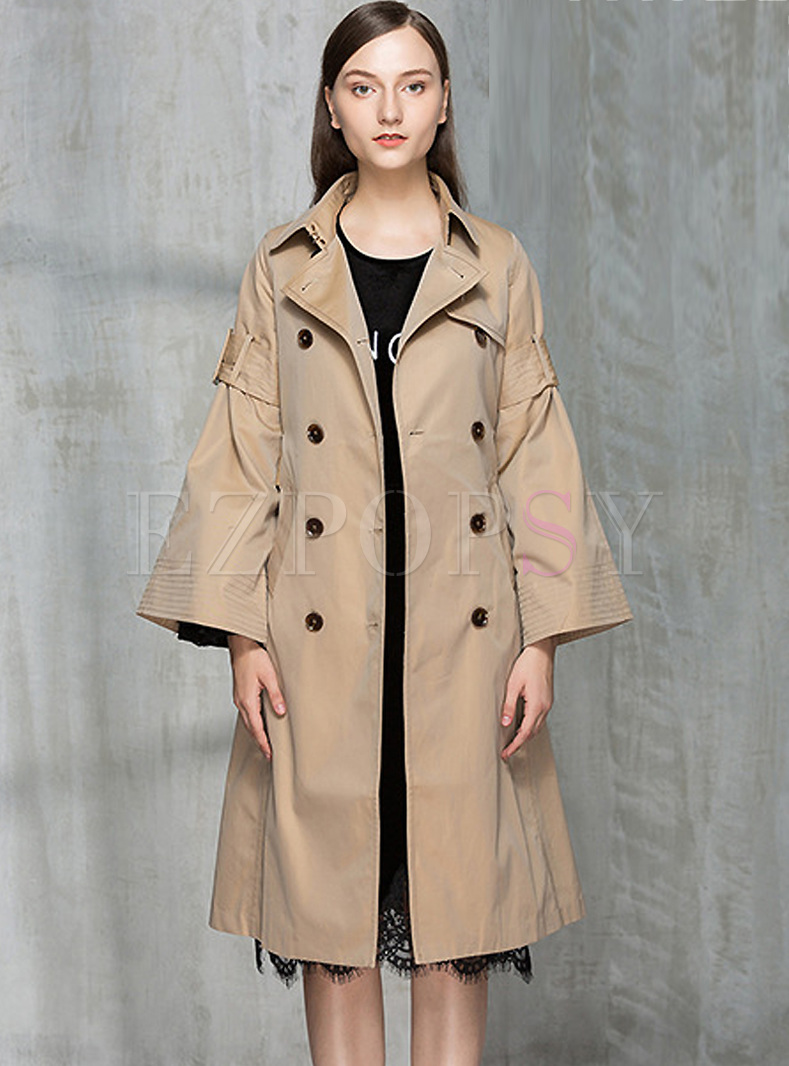 Outwear | Trench Coats | Chic Puff Sleeve Double-breasted Trench Coat