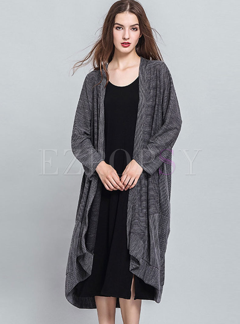 Stylish Loose Long Sleeve Knitted Coat
