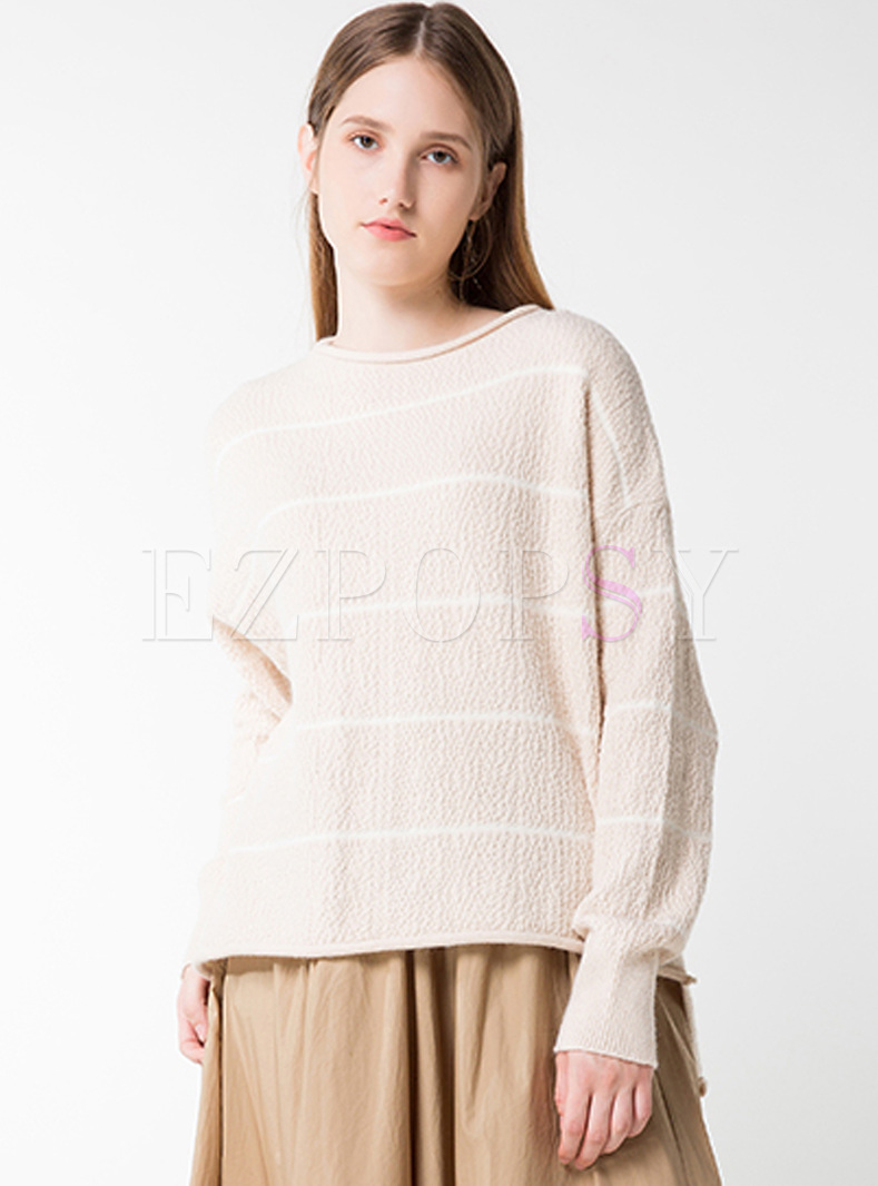 Casual Striped Loose Knitted Sweater