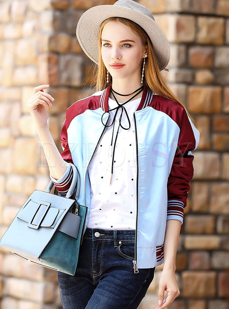 Ethnic Hit Color Splicing Embroidery Jacket