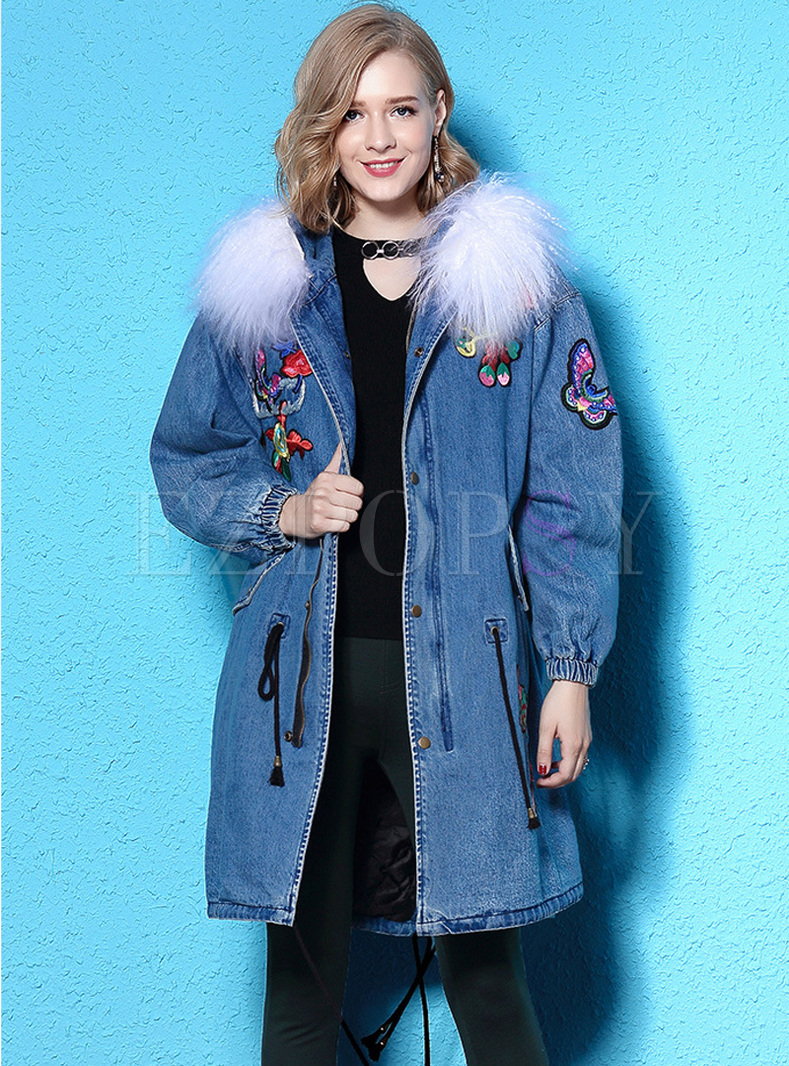 Street Embroidery Thickened Coat