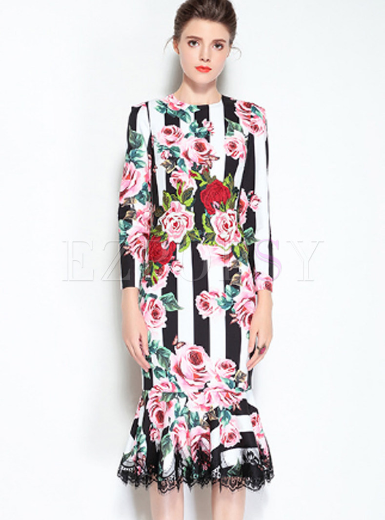 Dresses | Bodycon Dresses | Fashion Floral Lace Patch Bodycon Dress
