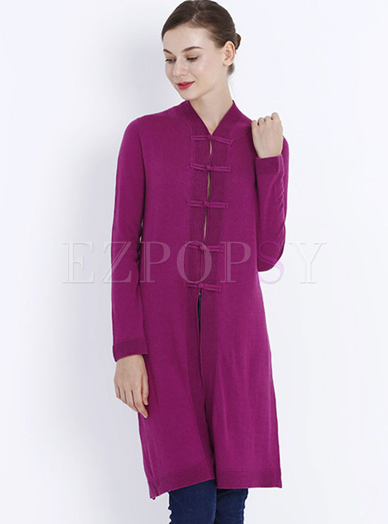 Ethnic V-neck Loose Embroidery Coat