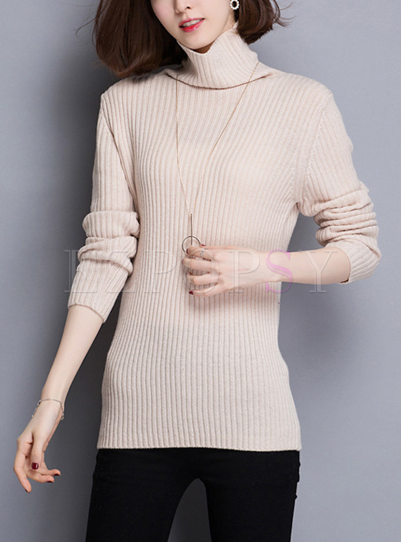 Causal Double-deck Collar Slim Sweater