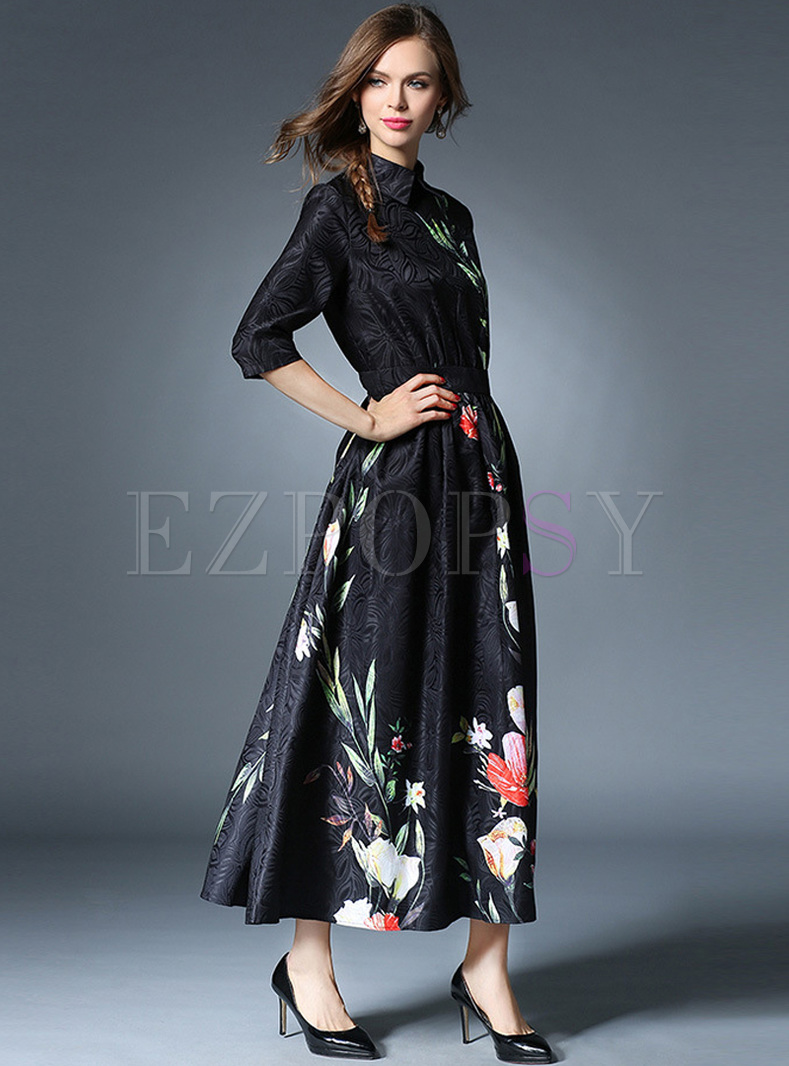 Dresses | Maxi Dresses | Elegant Floral Print Long Dress