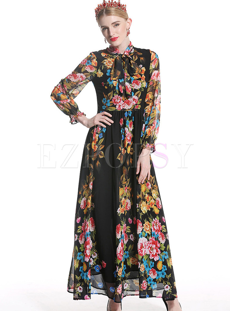 Dresses | Maxi Dresses | Floral Print Gathered Waist Maxi Dress
