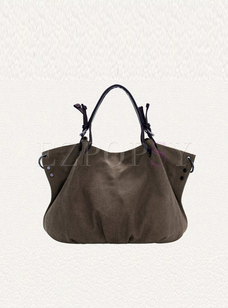 Stylish Canvas Top Handle & Crossbody Bag