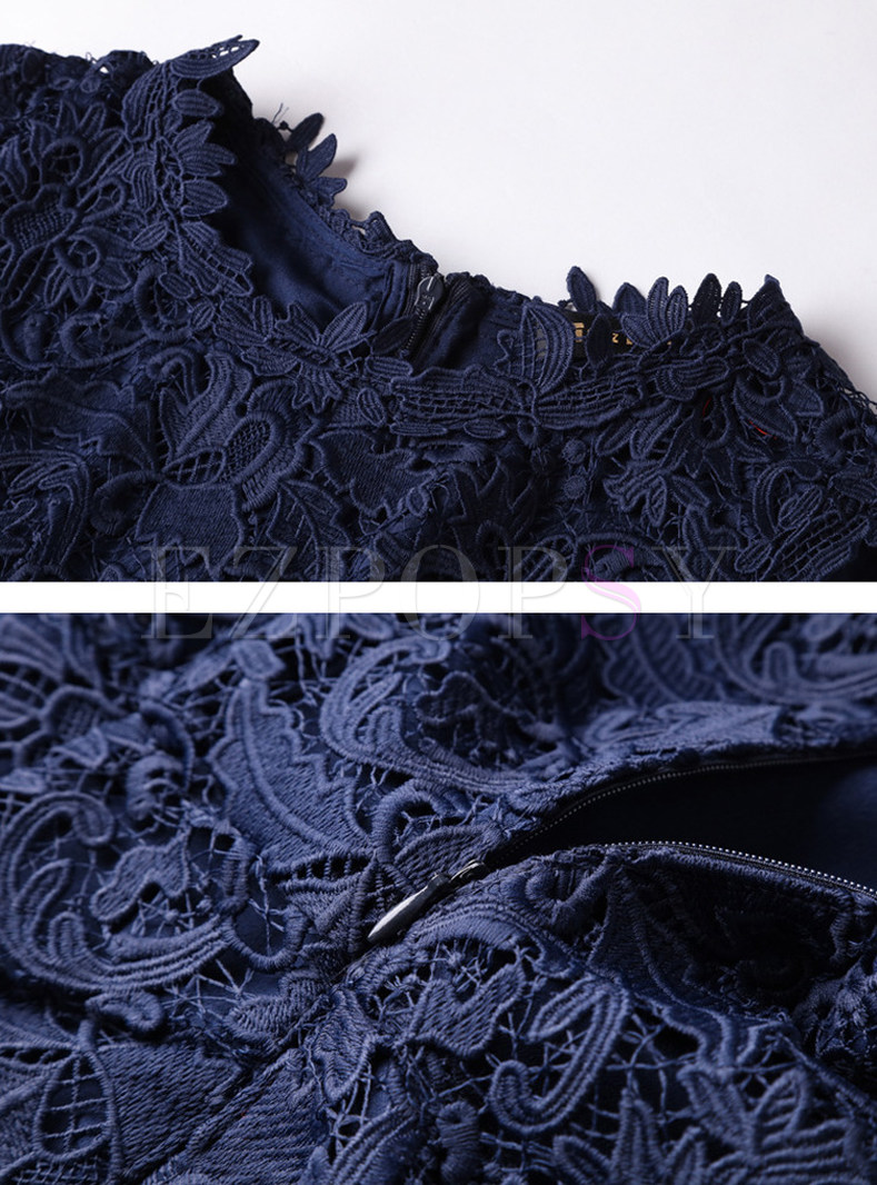 navy blue lace