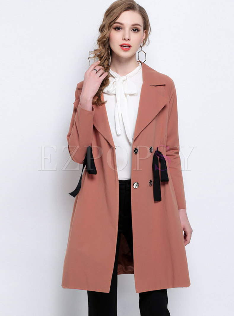Fashionable Brick Red Plus Size Trendy Coat 
