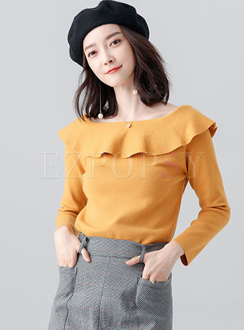 Chic Shawl Collar Straight Knitted Sweater 