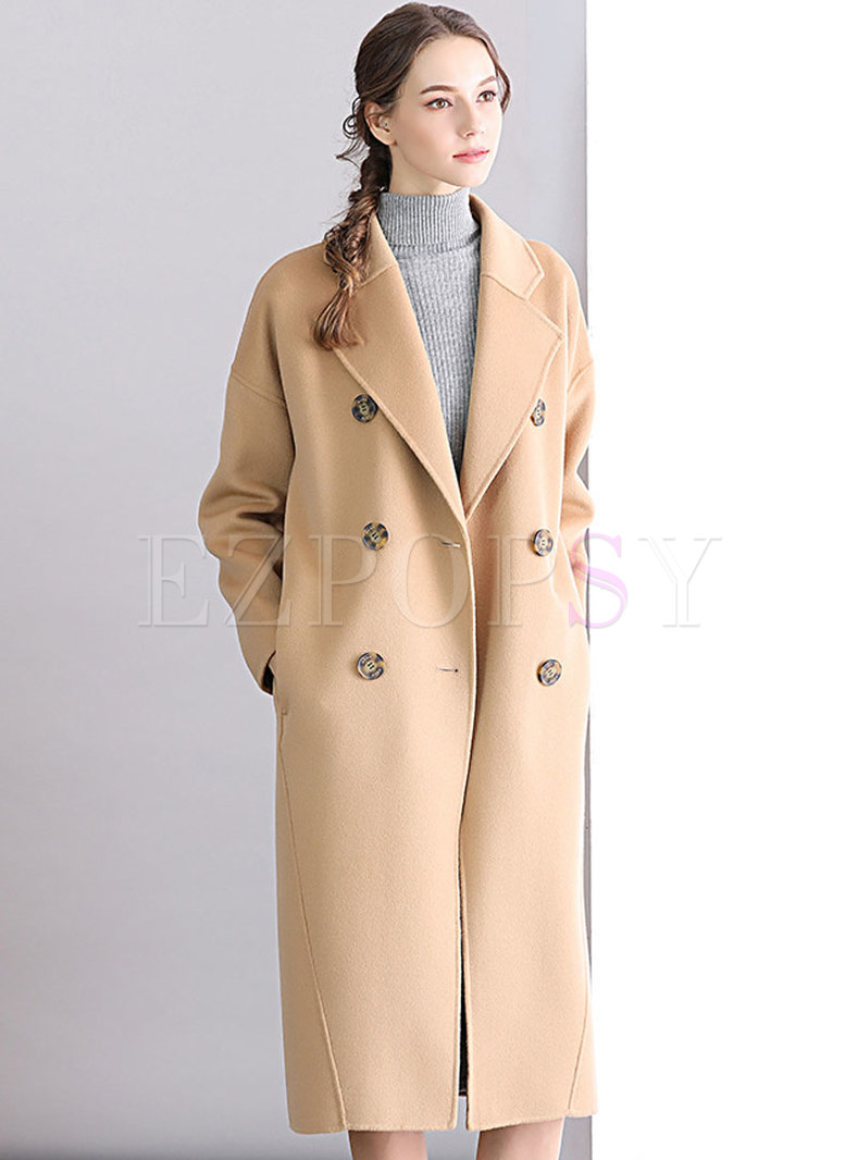 Outwear | Jackets/Coats | Camel Vintage Notched Lapel Double-breasted ...