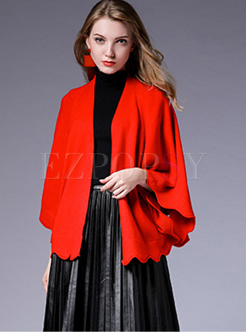 Fashion Solid Color Plus Size Zip-up Knitted Kimonos