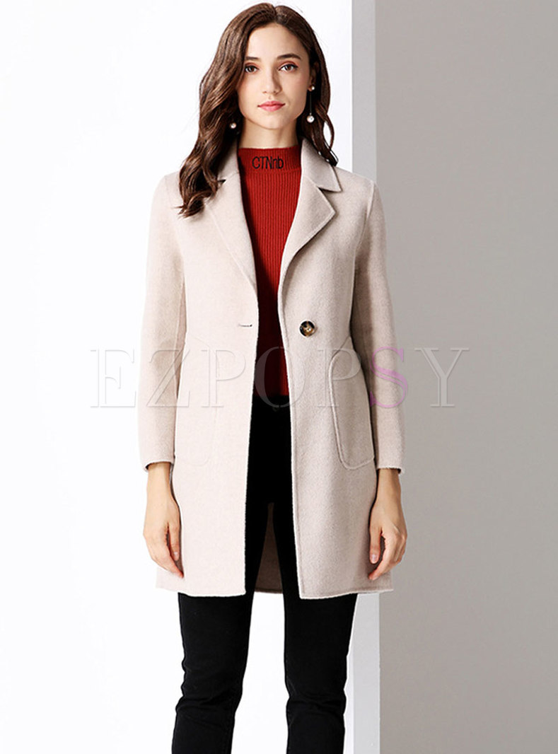 Outwear | Jackets/Coats | Brief Double-sided Lapel Skinny Cashmere Coat