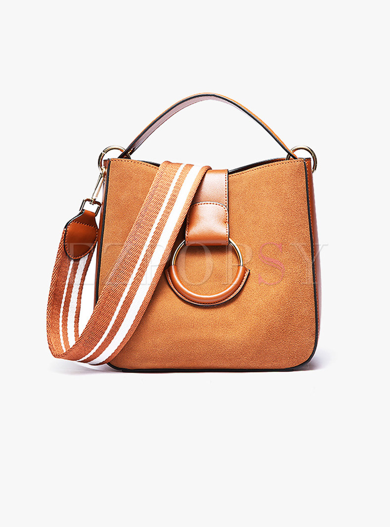 Casual Frosted Cowhide Shoulder Bag