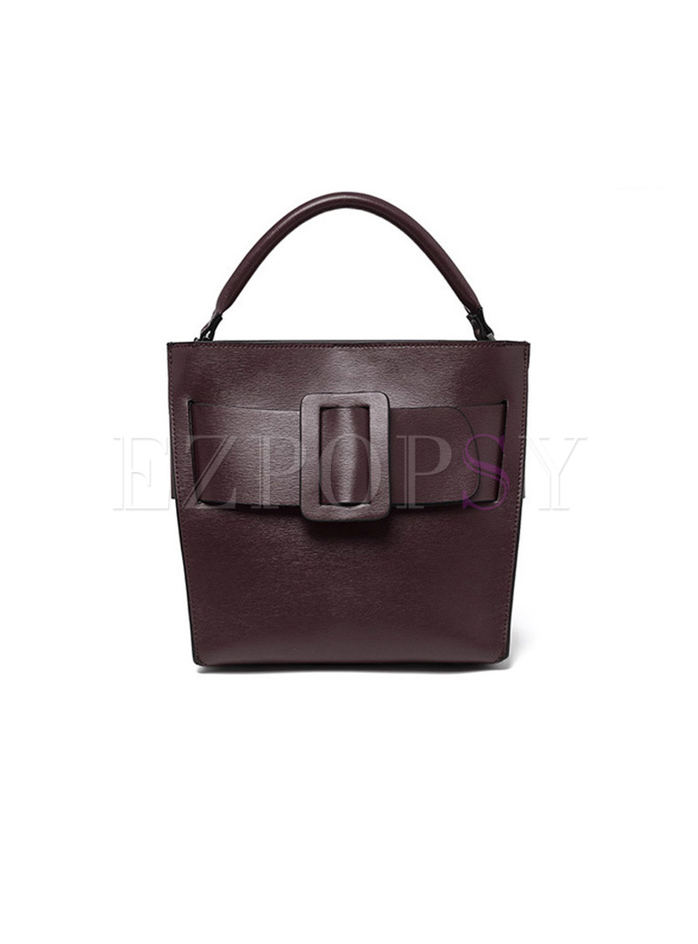 Stylish Popular Open-top Cowhide Crossbody & Top Handle Bag