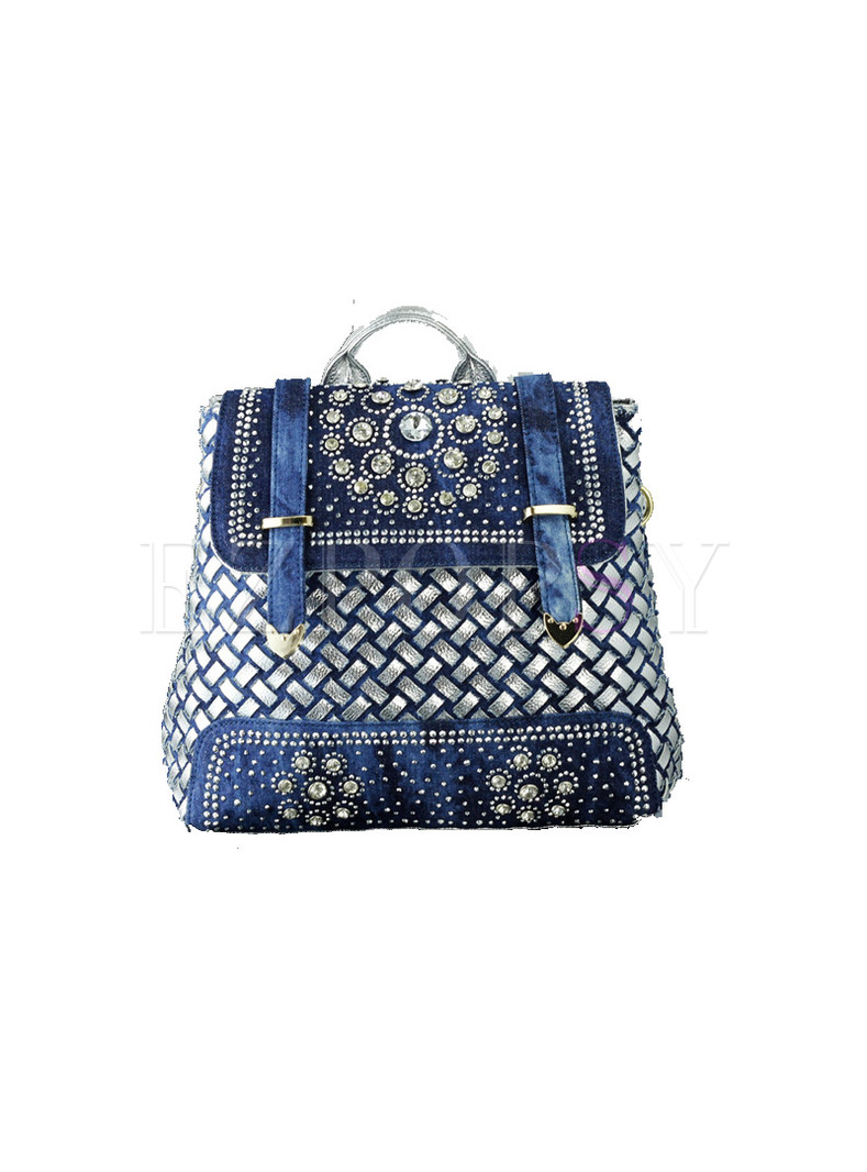 Casual Weave Drilling Jean Backpack