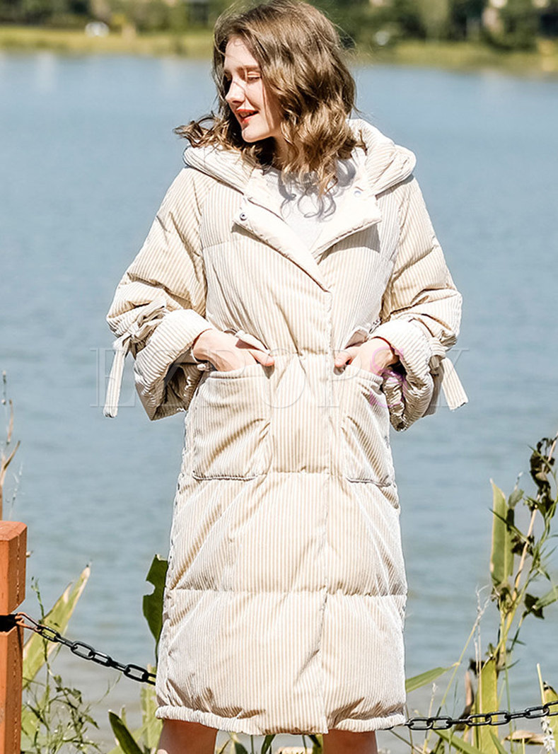 Winter Hooded Thicken Knee-length Down Coat