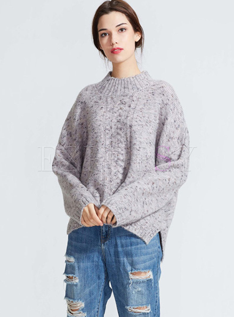 Casual Pure Color Crew-neck Long Sleeve Sweater
