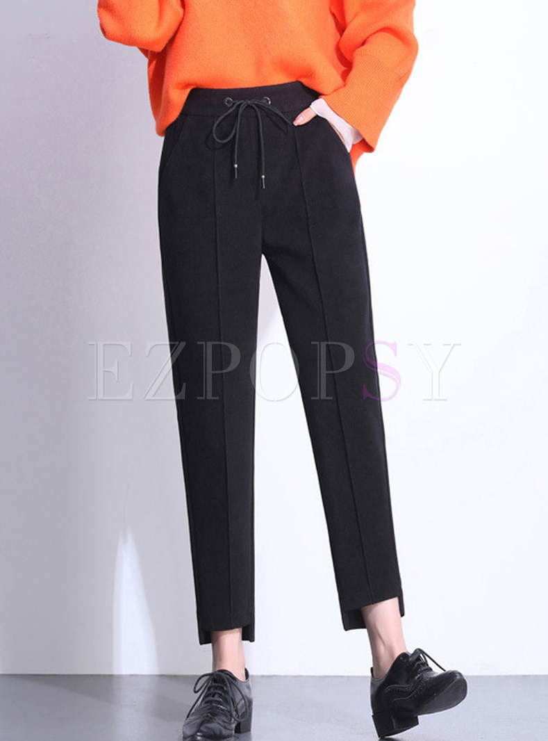 Casual Woolen Slim Easy-matching Harem Pants