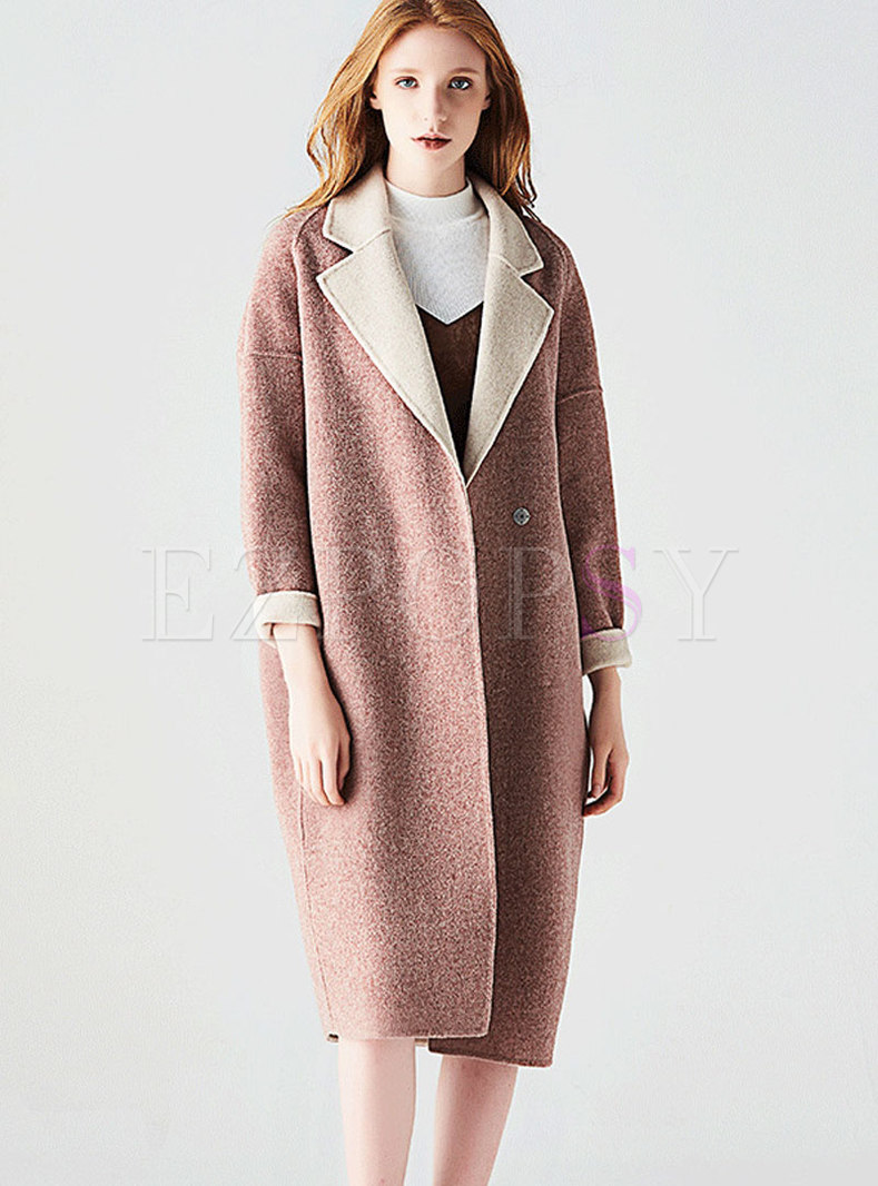 Fashion Solid Color Long Sleeve Cocoon Coat