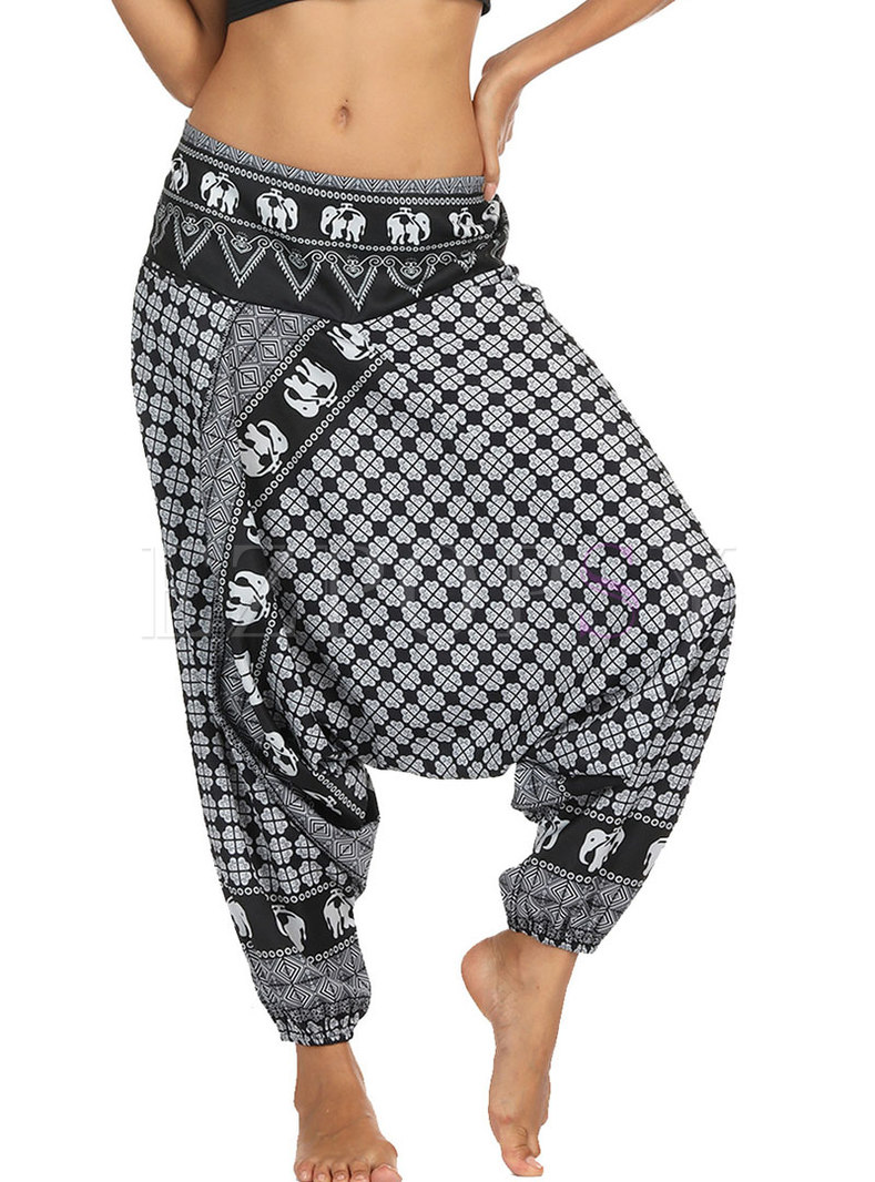 Fashion Digital Print All-matched Lantern Yoga Pants 