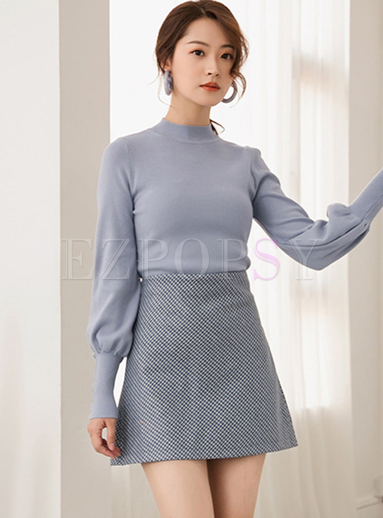 Pure Color Slim Easy-matching Bottoming Sweater