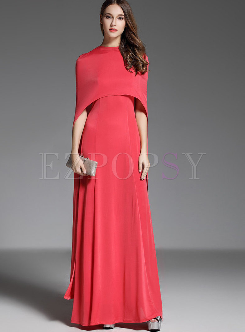 red slim prom dress