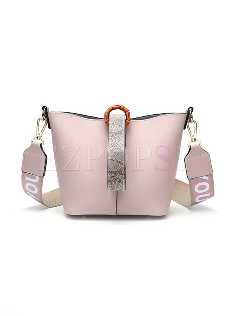 Trendy Easy-matching Buckle Bucket Crossbody Bag
