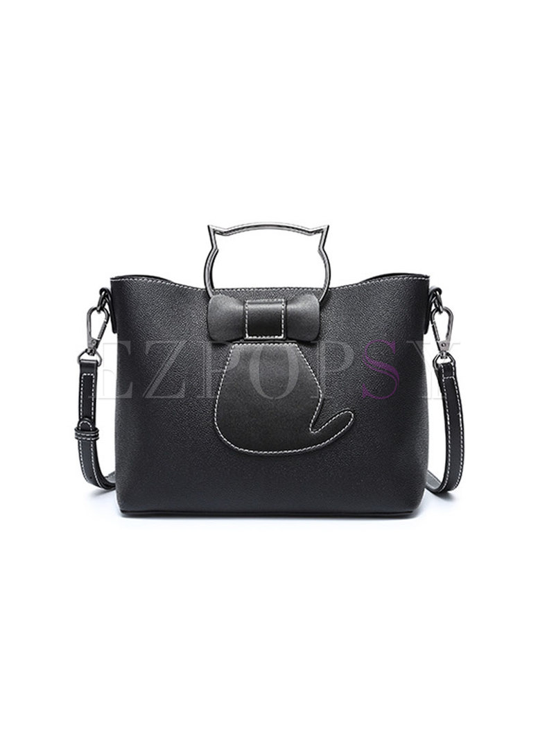 Brief All Matched PU Open-top Top Handle & Crossbody Bag