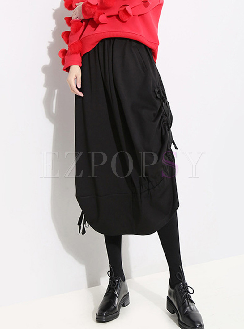 Stylish High Waist Easy-matching Irregular Skirt