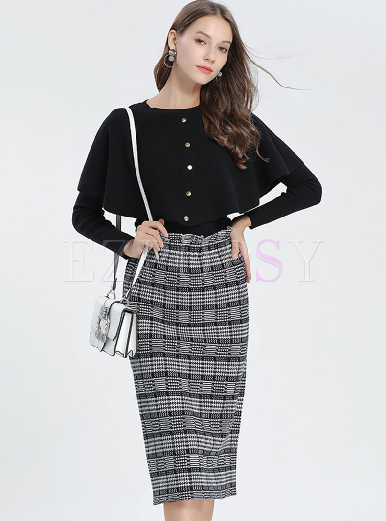 Two-piece Outfits | Two-piece Outfits | Elegant Black Single-breasted ...