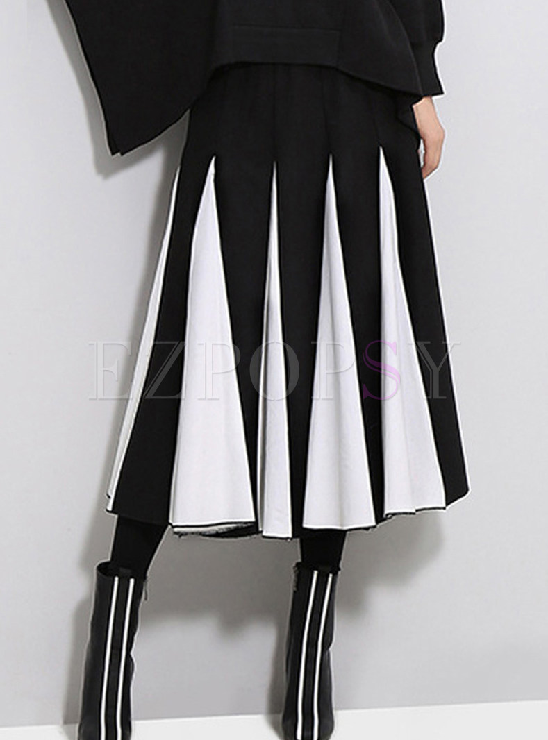 Fashion High Waist Easy-matching Pleated Skirt