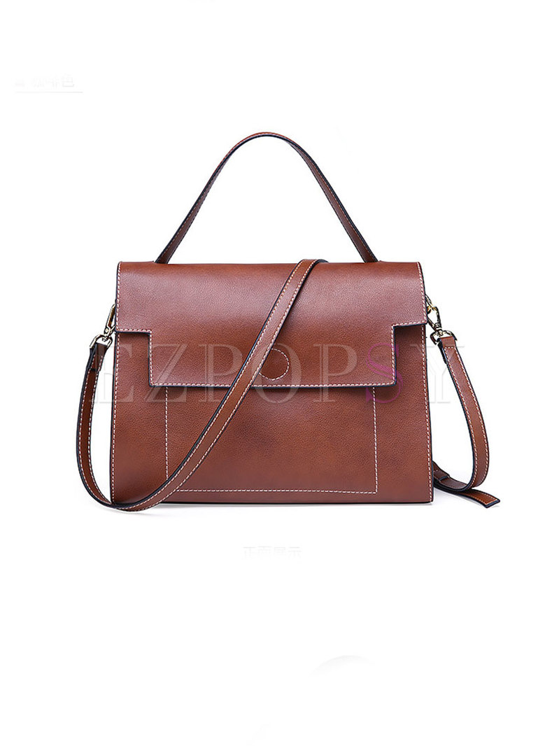 Brief Leather Top Handle & Crossbody Bag