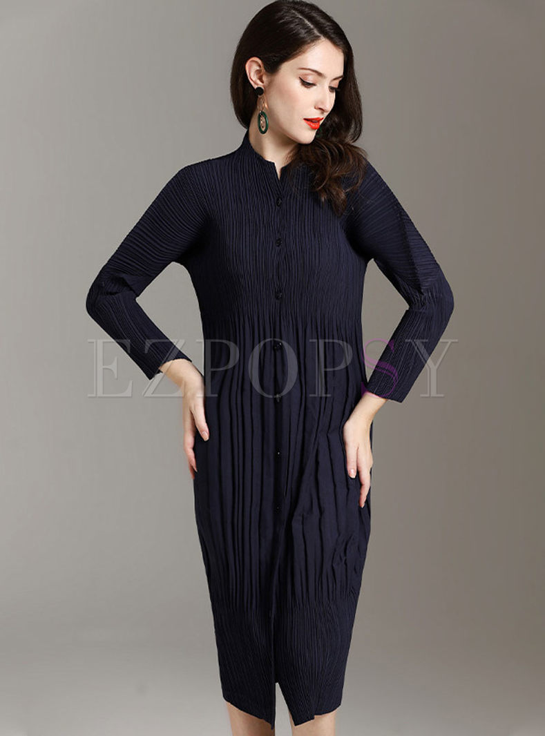 mandarin collar bodycon dress