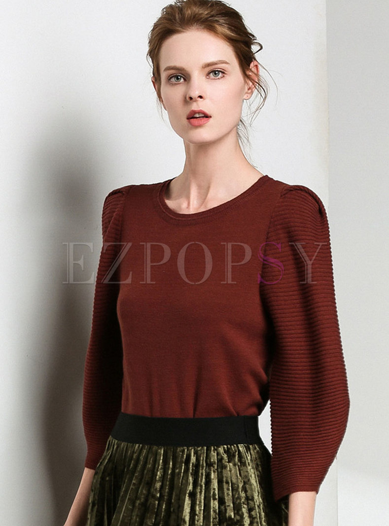 All-matched Lantern Sleeve Loose Sweater