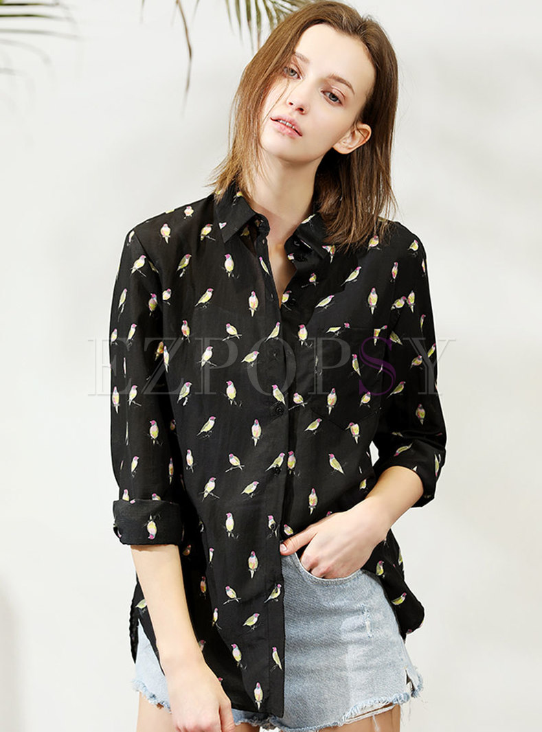 Trendy Print All-matched Casual Blouse