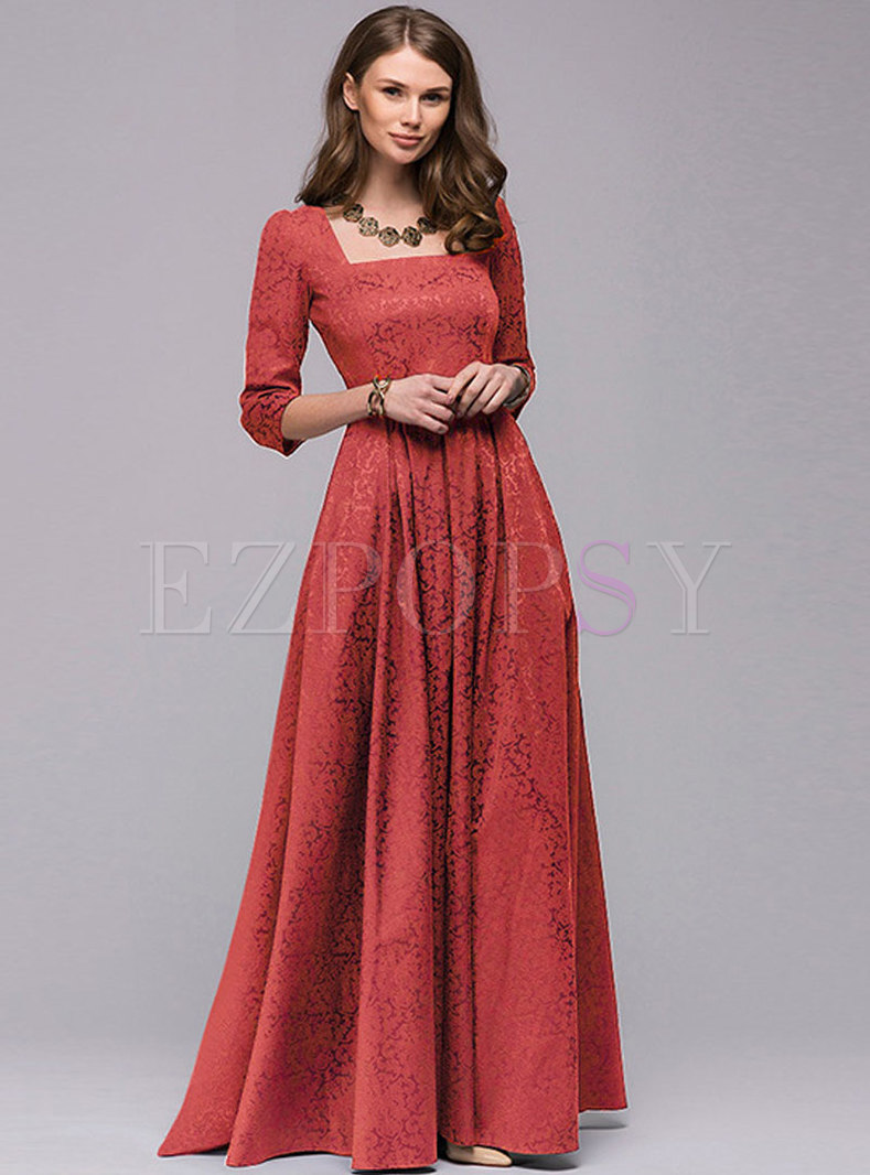 maxi party dress with sleeves