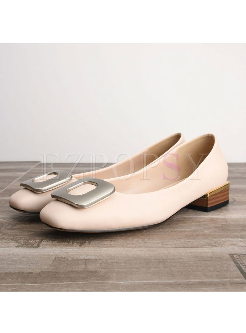 Brief Soft Sole Comfortable Square Head Shoes
