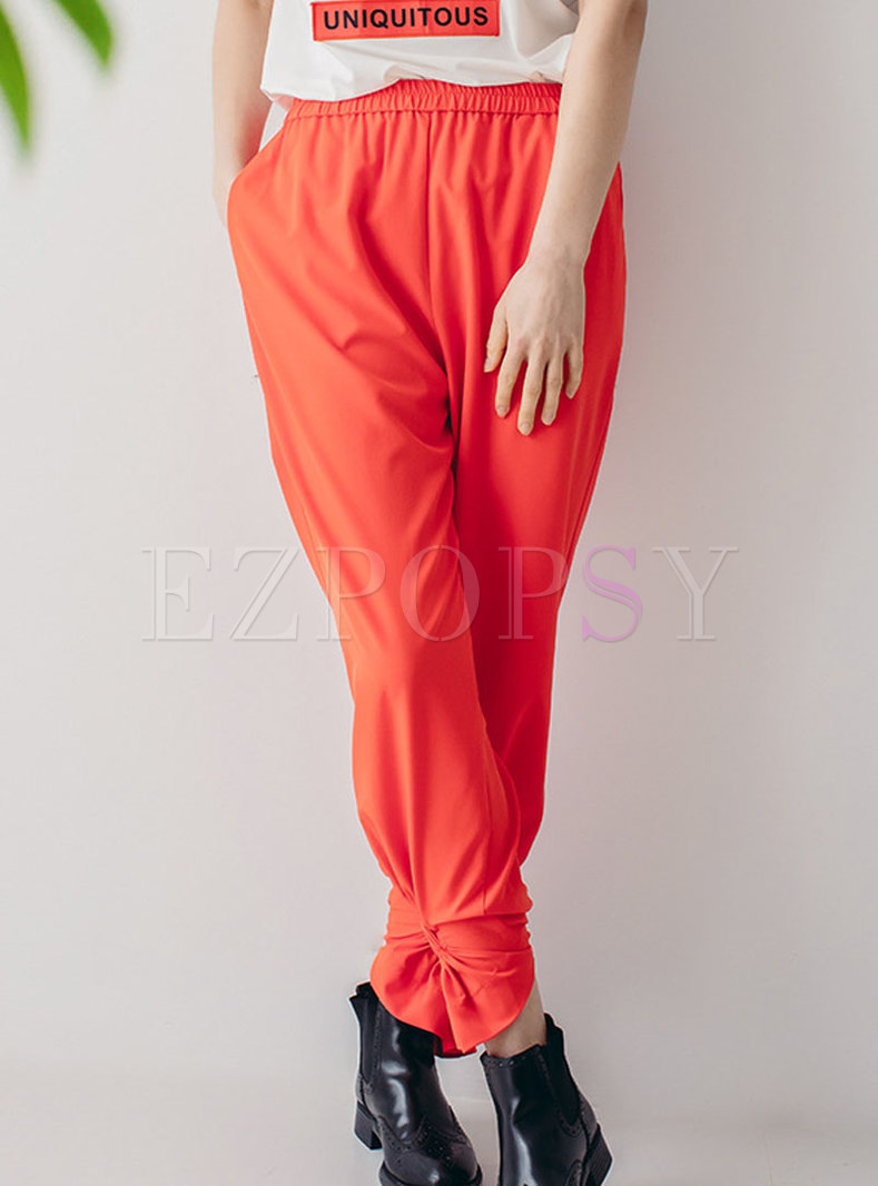 Chic High Waist All-matched Casual Harem Pants