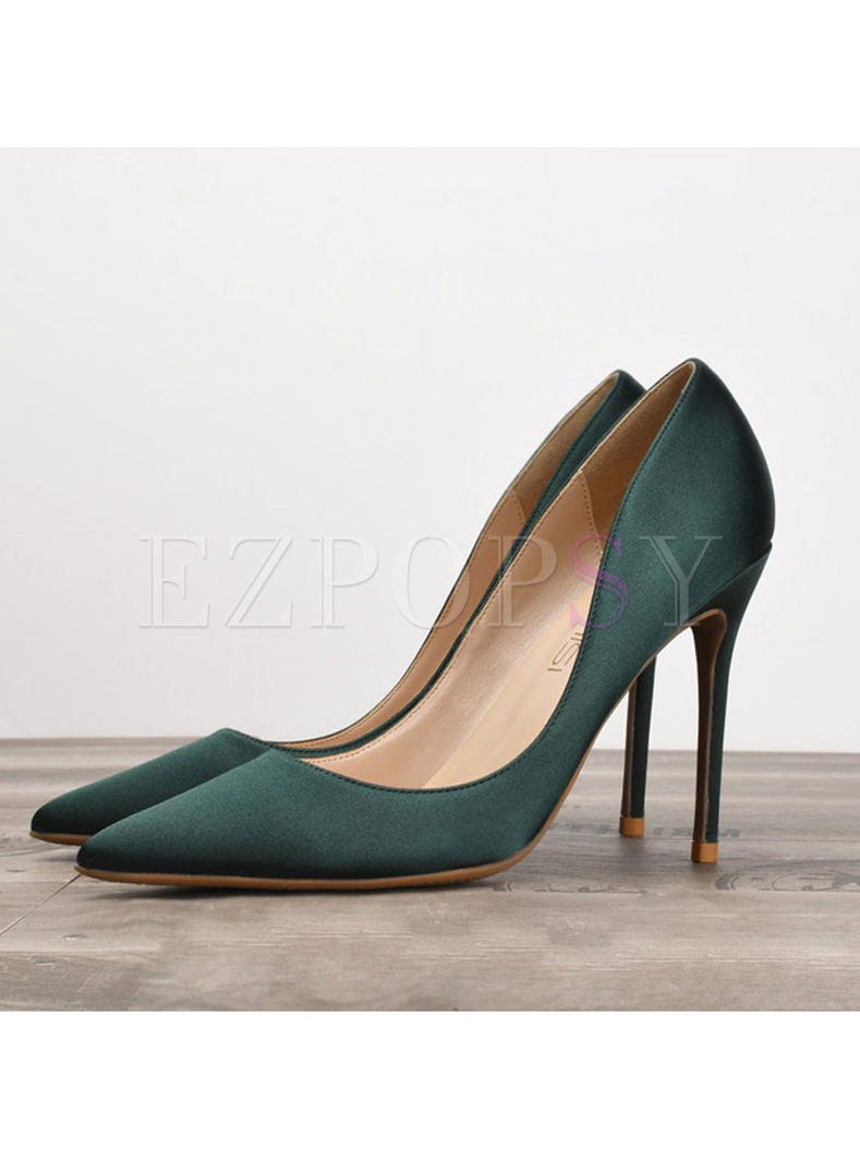 Elegant Pointed Head High Heel Solid Color Shoes