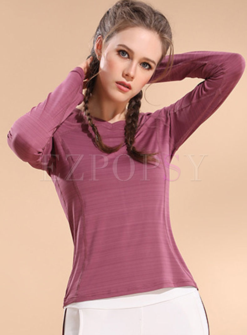 Brief V-neck Long Sleeve Pullover Top