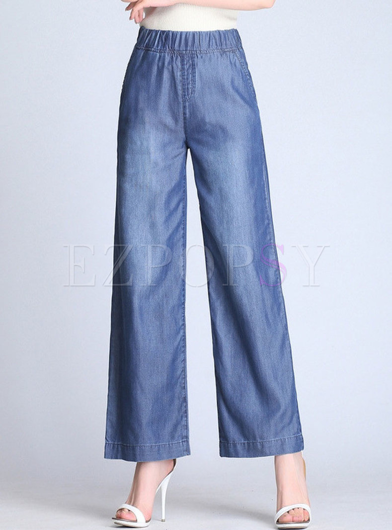 Casual All-matched Loose Denim Wide Leg Pants