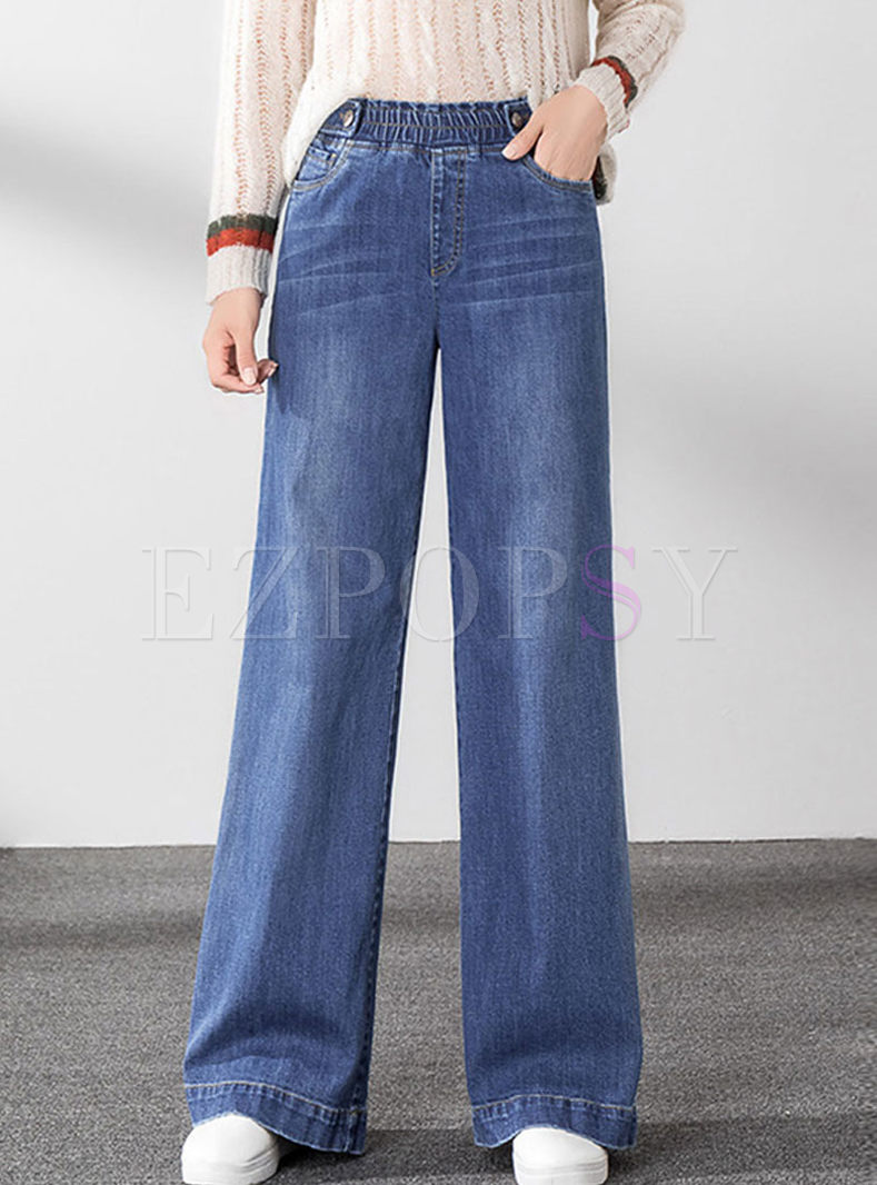 wide leg jeans elastic waist