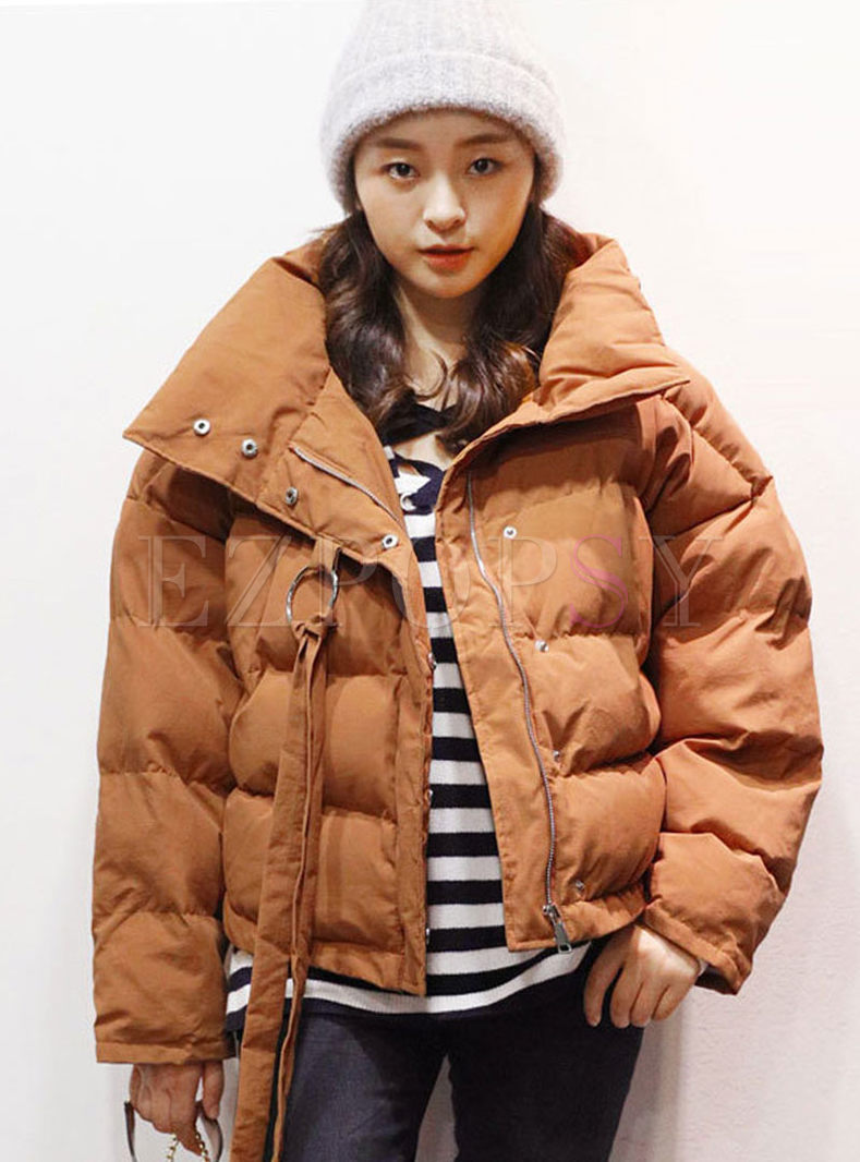 Stand Collar Thick Short Bubble Coat