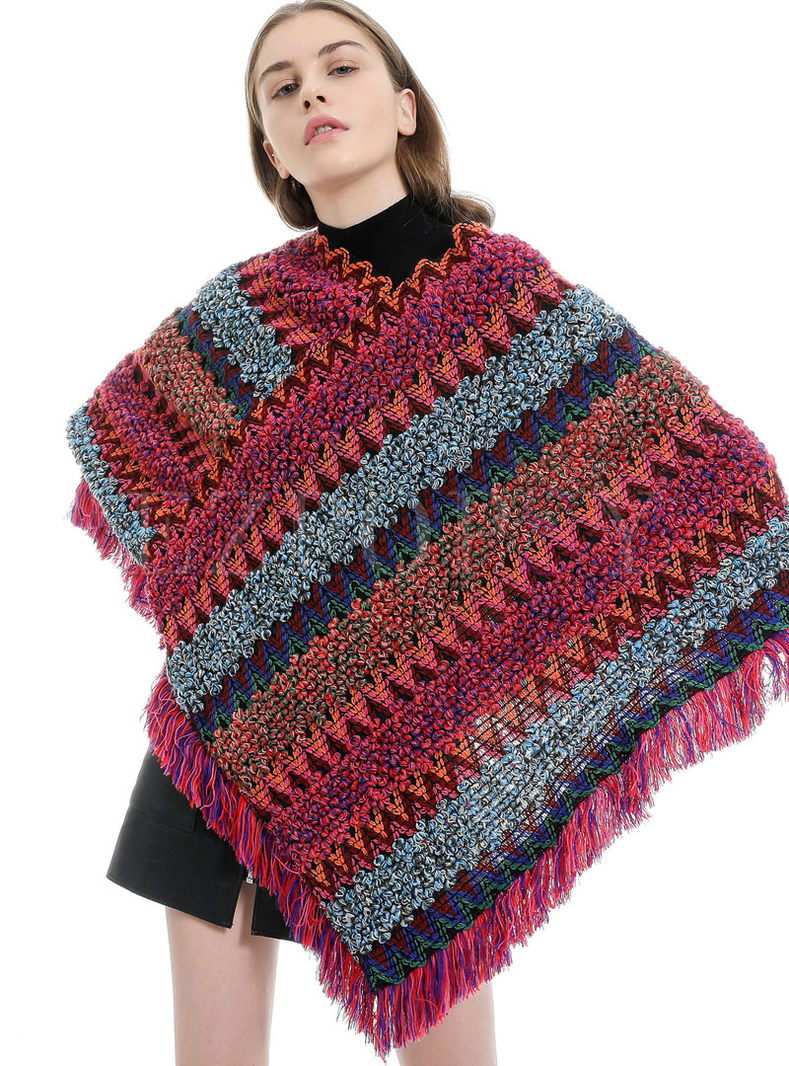 Accessories | Scarves & Wraps | Color-blocked Fringed Shawl Scarf